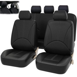 Fundas para Asientos de Automovil, Lavable Juego Completo  Negro